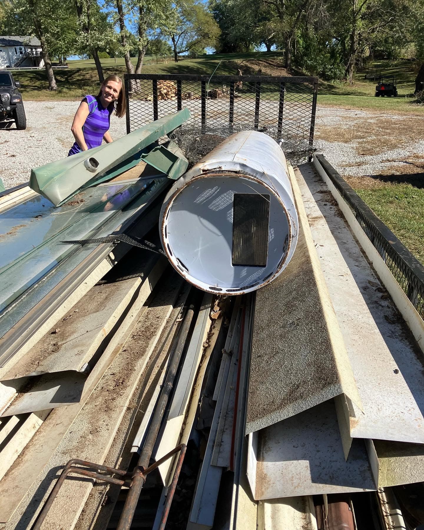 Commercial jobsite debris loaded for hauling.